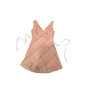AYO Audrey Vintage Slip Dress‎ Spice Check Sleeveless Mini Plaid